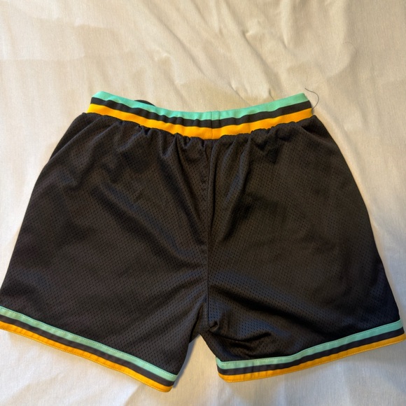 Kinetic White Athletic Shorts with Blue Stripes - Picture 5 of 6